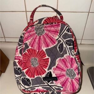 Vera Bradley Red and Gray Floral Backpack